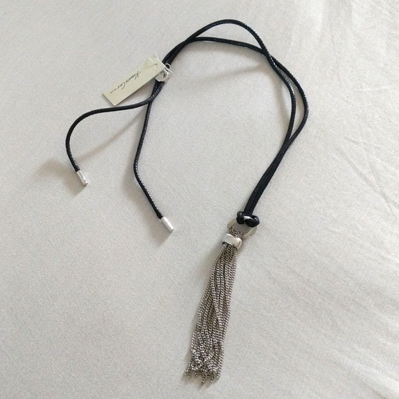 NWT Kenneth Cole Adjustable Tassels Necklace Sliver - Picture 1 of 7